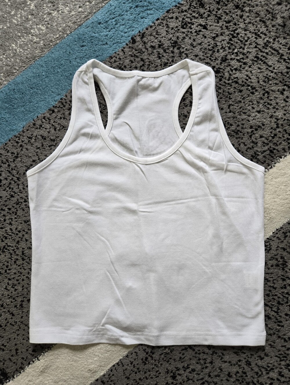 White Cotton/ Spandex Crop Tank Top, XL, NWOT